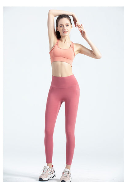 Women's No Front Rise Yoga Pants, High Waist Butt Lifting Workout Leggings, Peach Hip Nylon Naked Feeling Tights