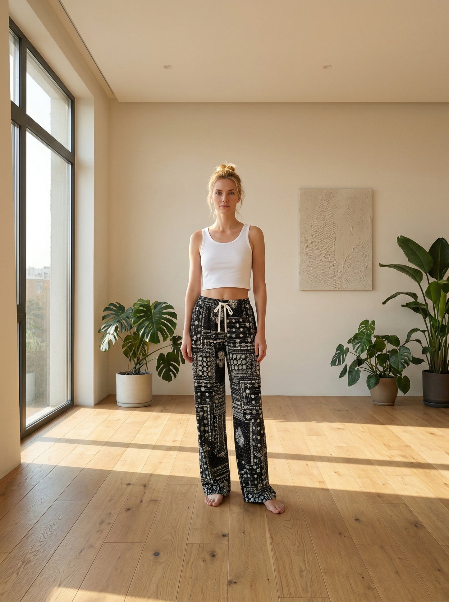 Unisex 3-Pack Loungewear Pants | Elastic Waist, Full Length, Loose Oversized Fit