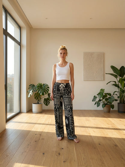 Unisex 3-Pack Loungewear Pants | Elastic Waist, Full Length, Loose Oversized Fit