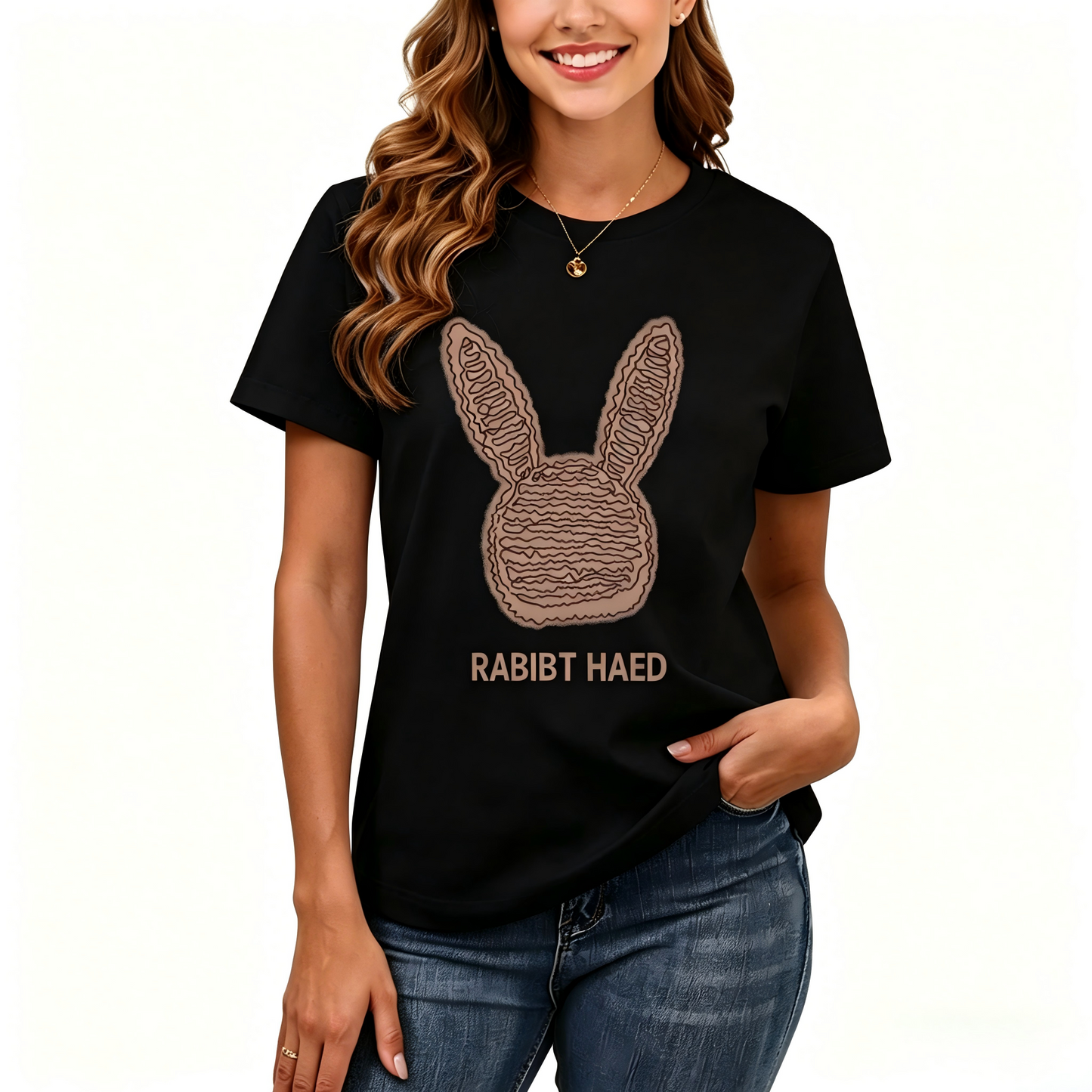 Women's Loose Fit Printed T-shirt | 200GSM Soft Breathable Cotton, Trendy Pattern for Daily & Outdoor Use 129
