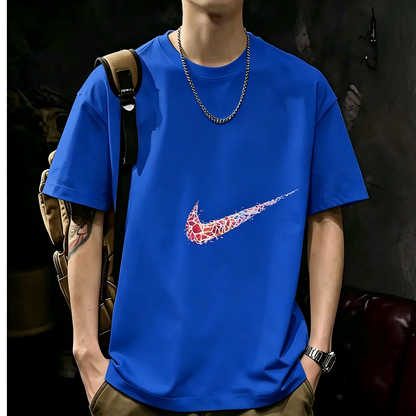 Unisex Casual Short Sleeve | 200GSM Heavyweight Cotton Printed Crew Neck Tee 077