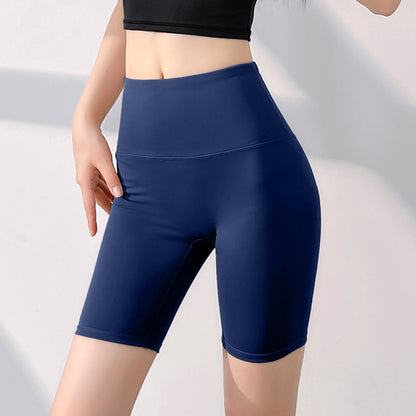 Women's No Camel Toe Yoga Shorts, High Waist Butt Lifting Five-Pocket Length Pants, Naked Feeling Workout Shorts