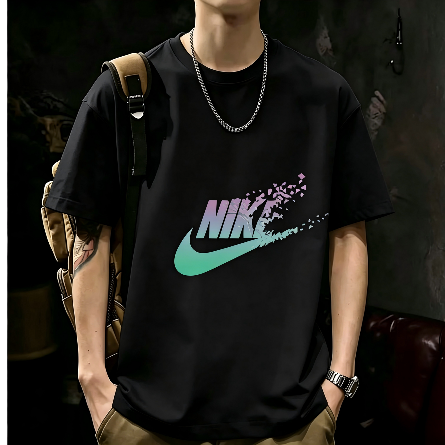 Unisex Casual Short Sleeve | 200GSM Heavyweight Cotton Printed Crew Neck Tee 078