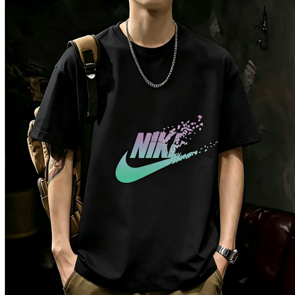 Unisex Casual Short Sleeve | 200GSM Heavyweight Cotton Printed Crew Neck Tee 078
