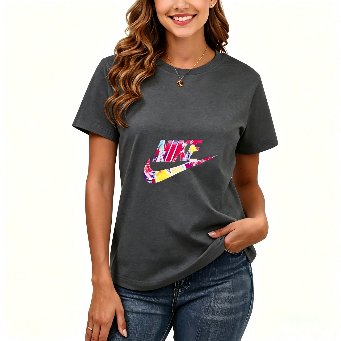 Women's Loose Fit Printed T-shirt | 200GSM Soft Breathable Cotton, Trendy Pattern for Daily & Outdoor Use 130