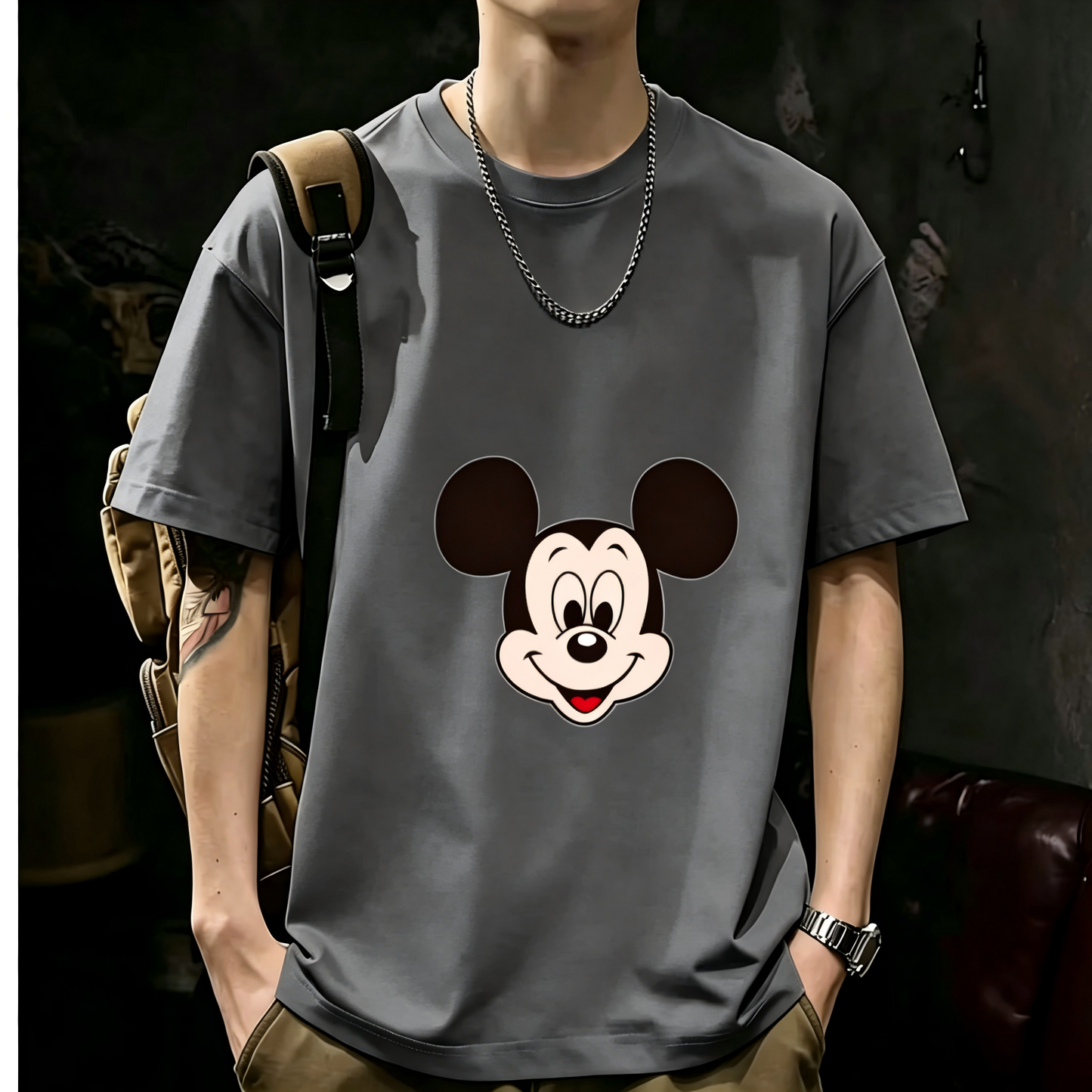 Unisex Casual Short Sleeve | 200GSM Heavyweight Cotton Printed Crew Neck Tee 070