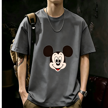 Unisex Casual Short Sleeve | 200GSM Heavyweight Cotton Printed Crew Neck Tee 070