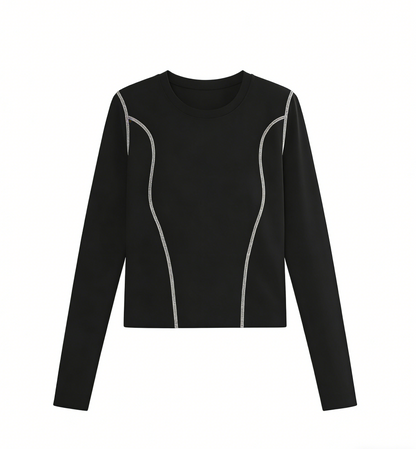Women's Long Sleeve Yoga Top with Thumb Hole Design, Slim Fit Workout Shirt for Running & Fitness