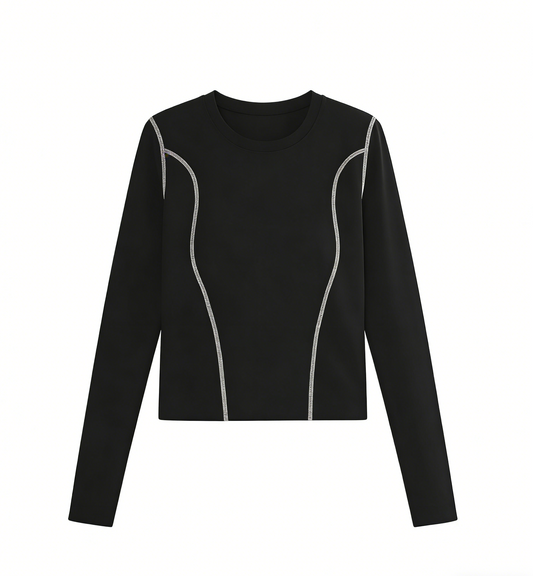Women's Long Sleeve Yoga Top with Thumb Hole Design, Slim Fit Workout Shirt for Running & Fitness