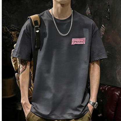 Unisex Casual Short Sleeve | 200GSM Heavyweight Cotton Printed Crew Neck Tee 068