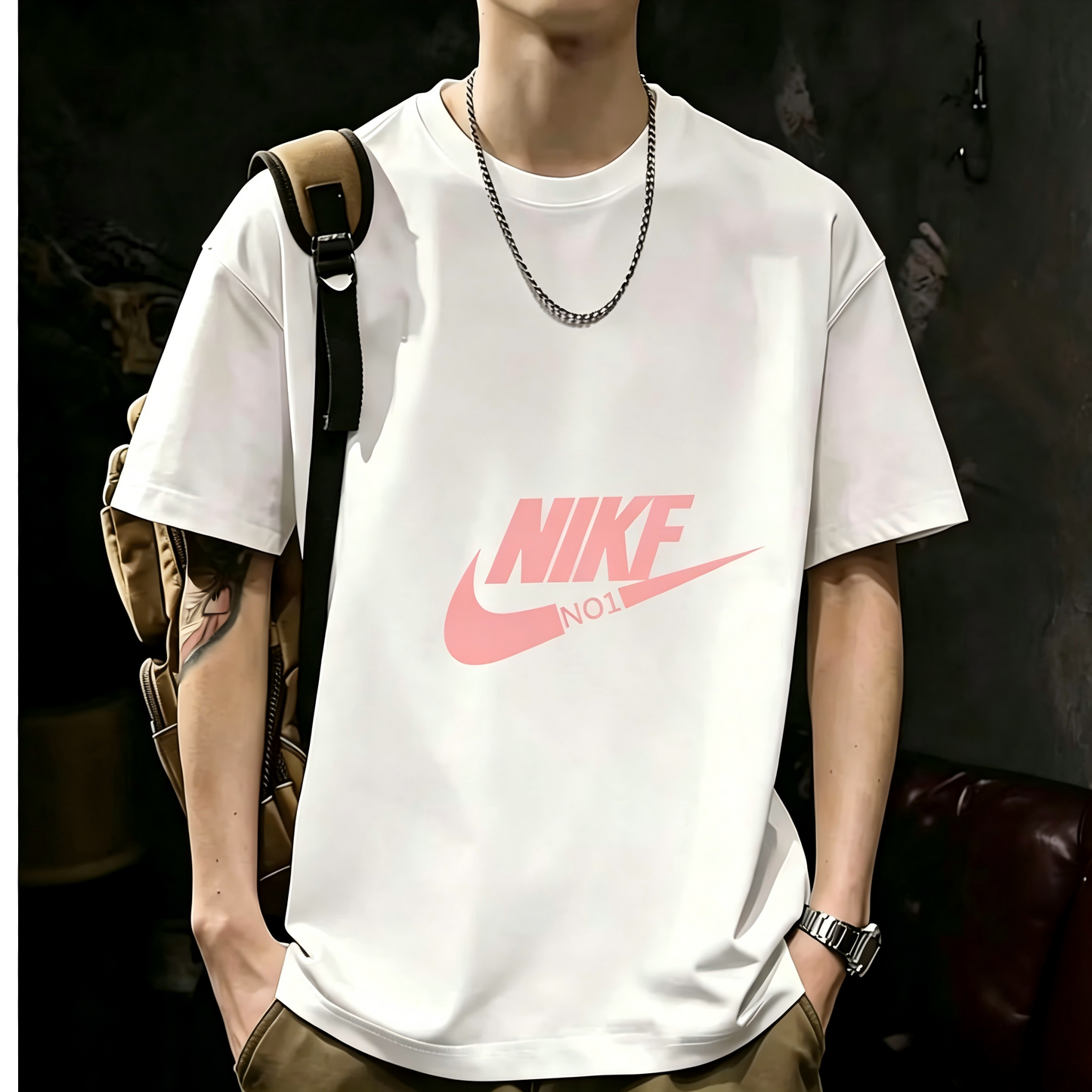 Unisex Casual Short Sleeve | 200GSM Heavyweight Cotton Printed Crew Neck Tee 079