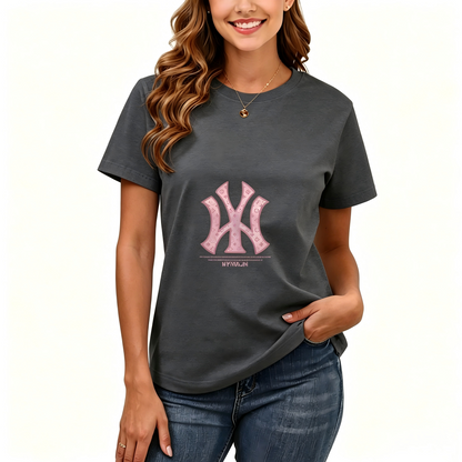 Women's Loose Fit Printed T-shirt | 200GSM Soft Breathable Cotton, Trendy Pattern for Daily & Outdoor Use 131