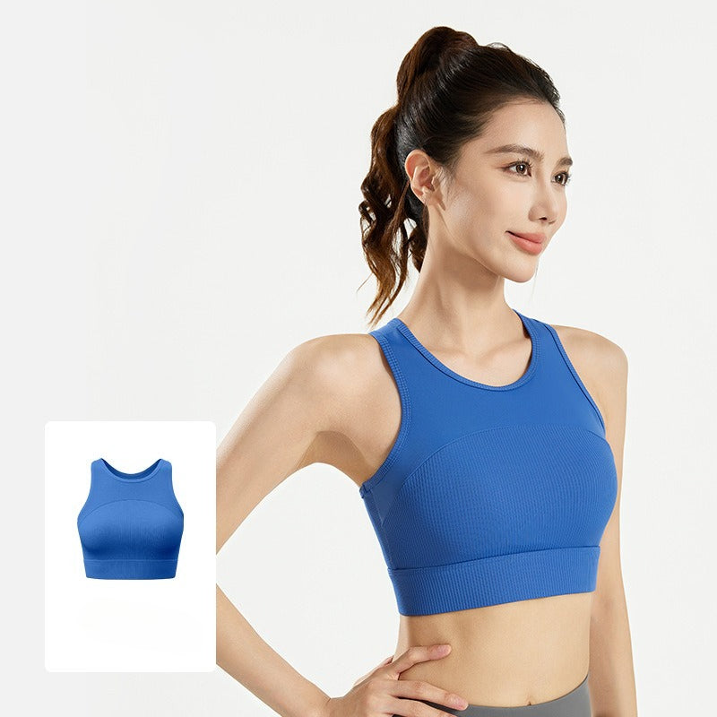 New Women's Yoga Tank Top with Built-in Pads - High Support Sports Bra, Breathable Workout Activewear for Running & Fitness