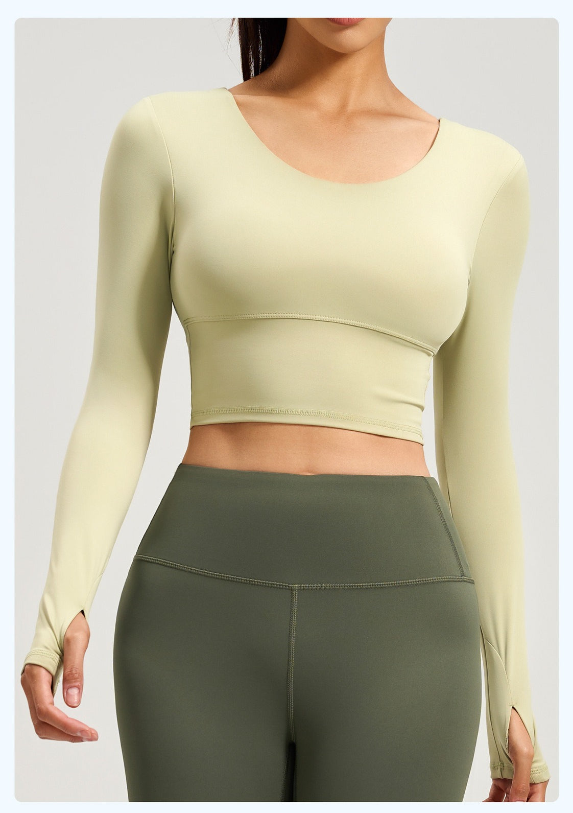 Women's Crisscross Beauty Back Long Sleeve Yoga Top, Built-in Bra, Slim Fit Sports Fitness Shirt