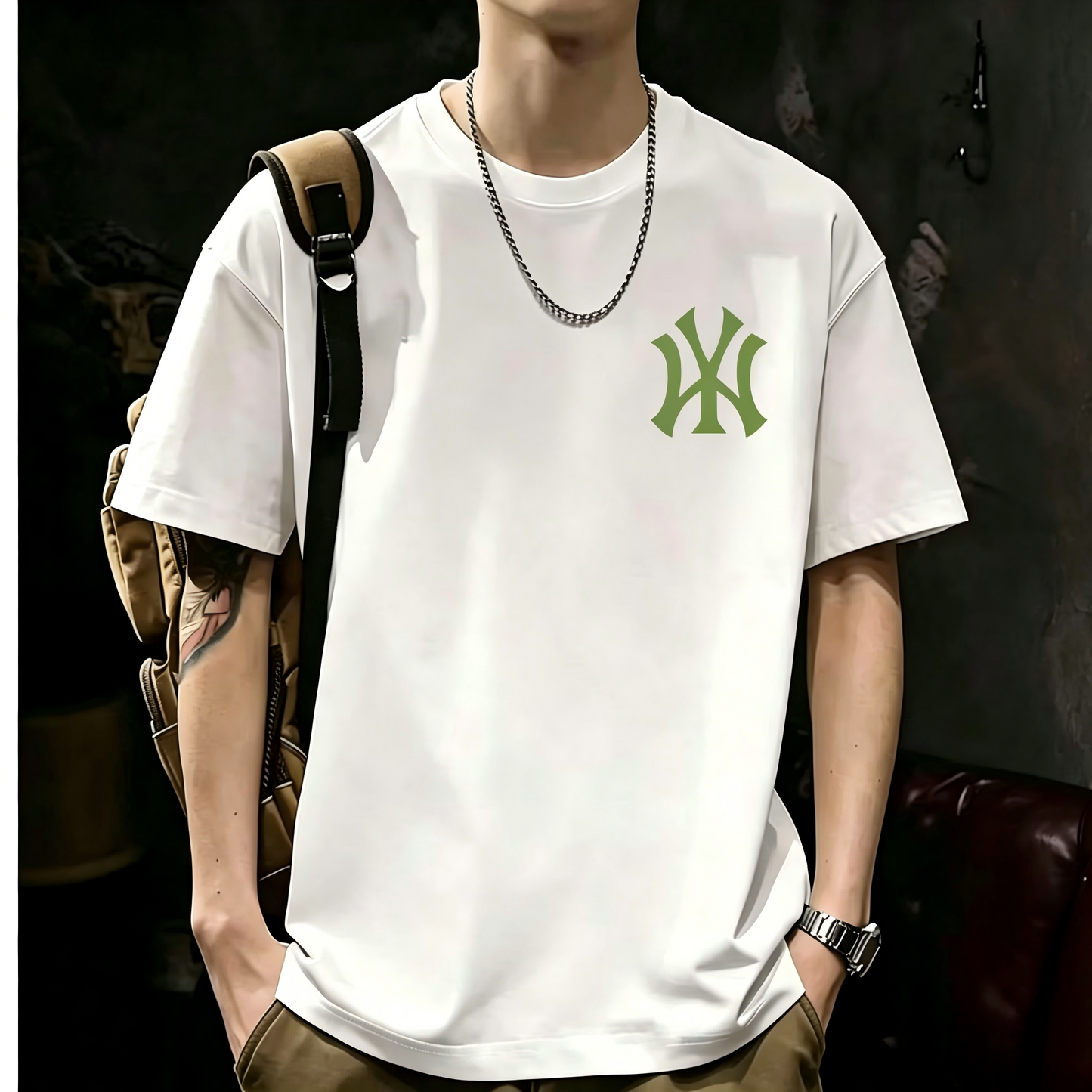 Unisex Casual Short Sleeve | 200GSM Heavyweight Cotton Printed Crew Neck Tee 080