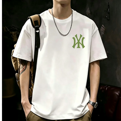 Unisex Casual Short Sleeve | 200GSM Heavyweight Cotton Printed Crew Neck Tee 080