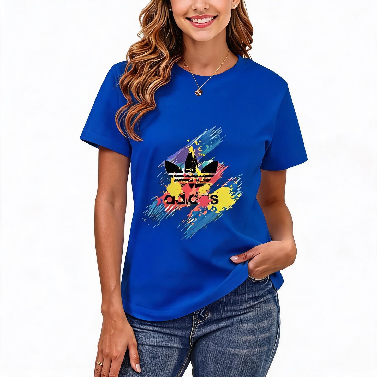 Women's Loose Fit Printed T-shirt | 200GSM Soft Breathable Cotton, Trendy Pattern for Daily & Outdoor Use 120