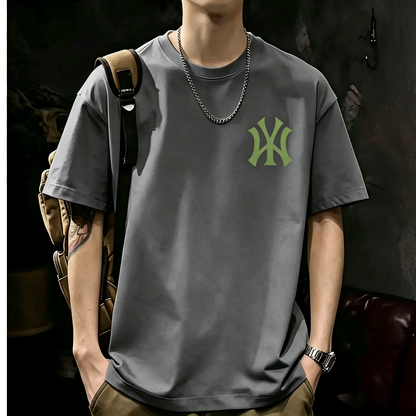 Unisex Casual Short Sleeve | 200GSM Heavyweight Cotton Printed Crew Neck Tee 080