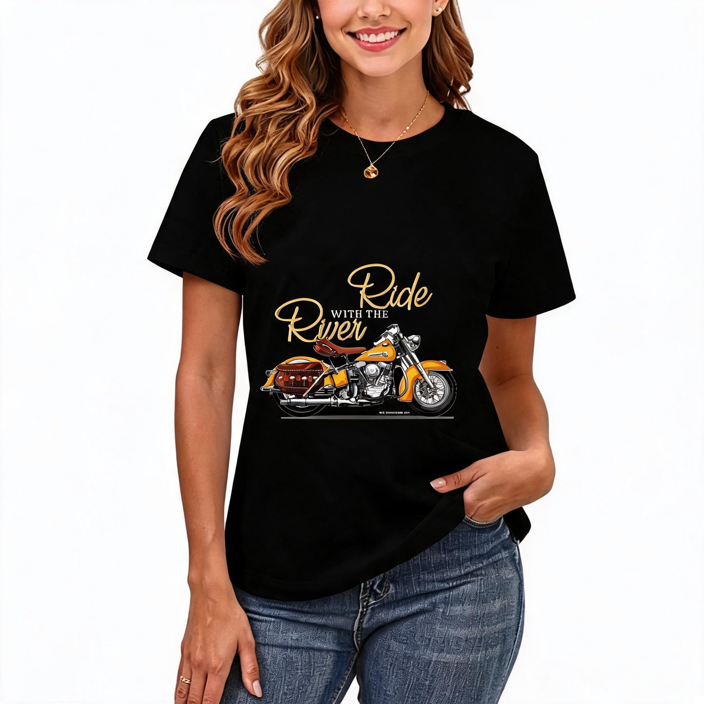 Women's Loose Fit Printed T-shirt | 200GSM Soft Breathable Cotton, Trendy Pattern for Daily & Outdoor Use 118