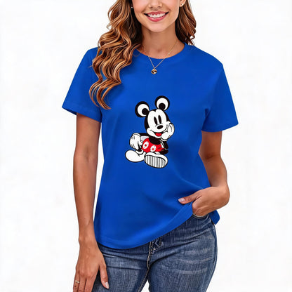 Women's Loose Fit Printed T-shirt | 200GSM Soft Breathable Cotton, Trendy Pattern for Daily & Outdoor Use 116