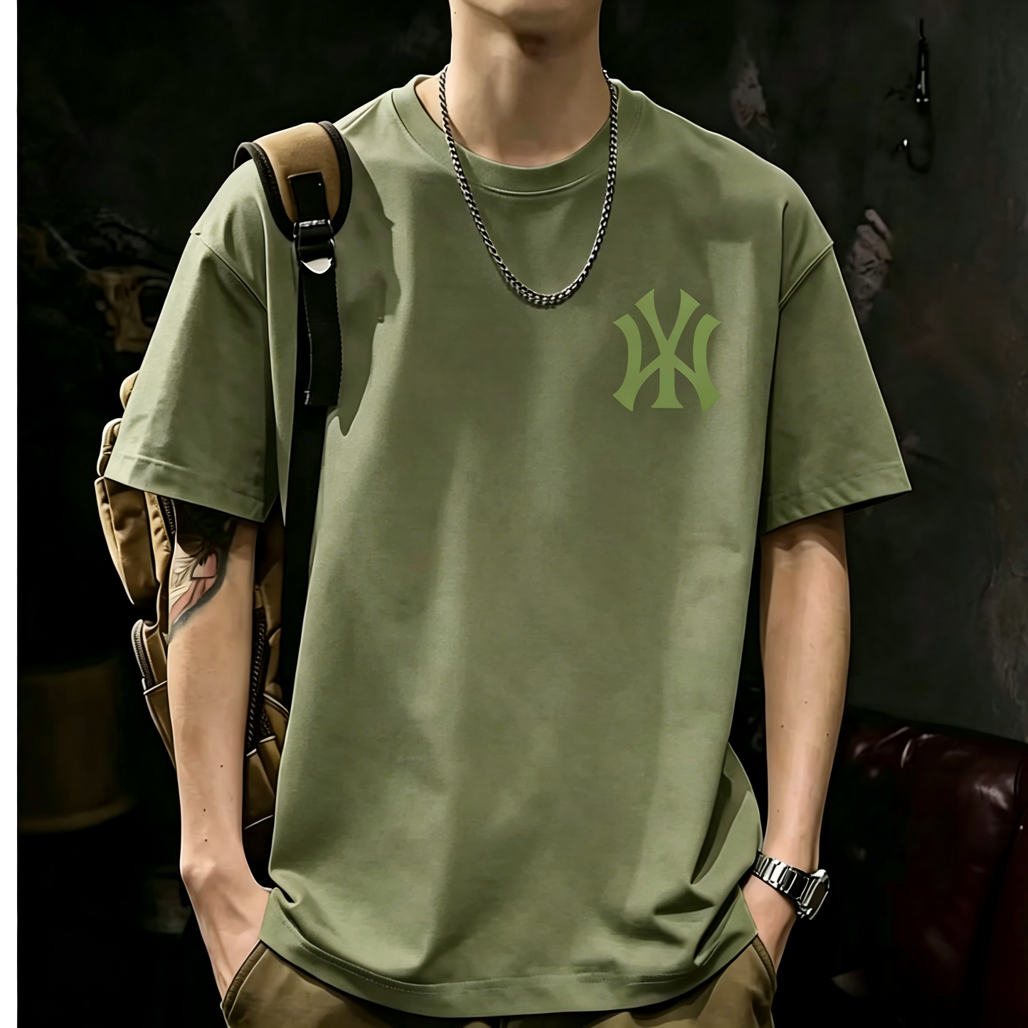 Unisex Casual Short Sleeve | 200GSM Heavyweight Cotton Printed Crew Neck Tee 080