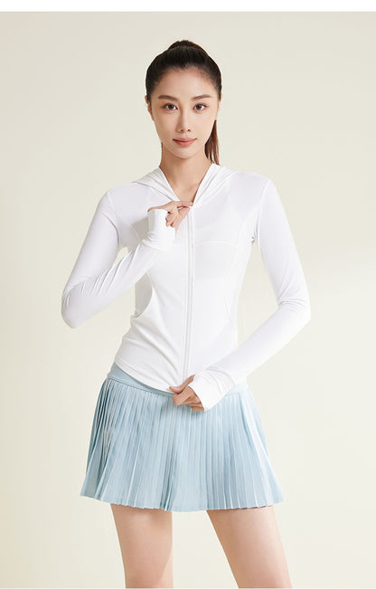 Women's New UPF50+ Lightweight Sun Protection Jacket, Breathable UV Protection, Ice Cool Hooded Sunscreen Coat for Yoga