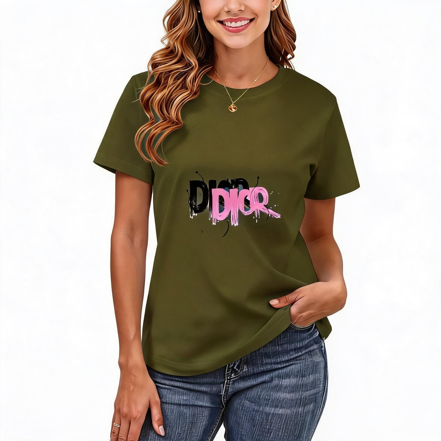 Women's Loose Fit Printed T-shirt | 200GSM Soft Breathable Cotton, Trendy Pattern for Daily & Outdoor Use 121