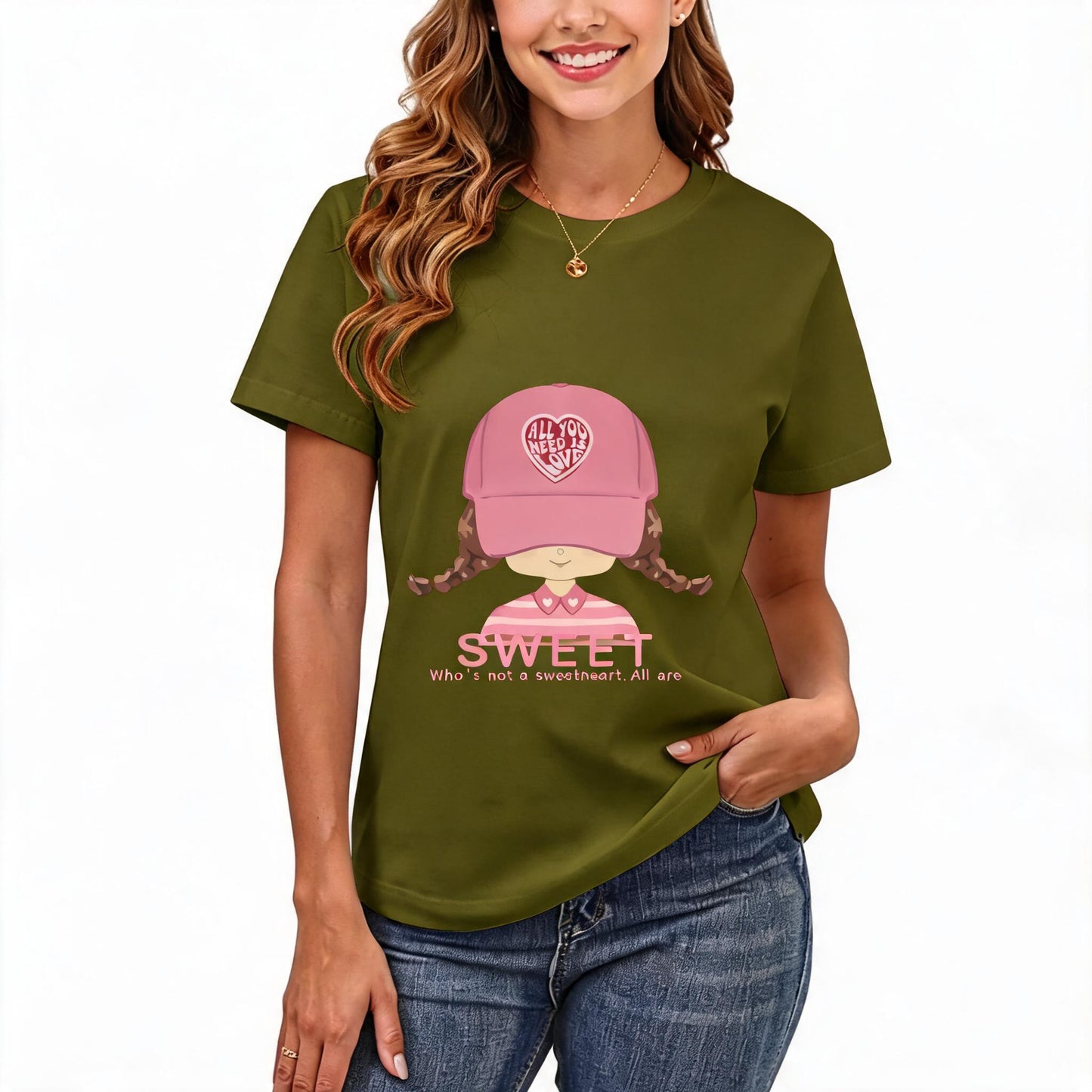 Women's Loose Fit Printed T-shirt | 200GSM Soft Breathable Cotton, Trendy Pattern for Daily & Outdoor Use 115