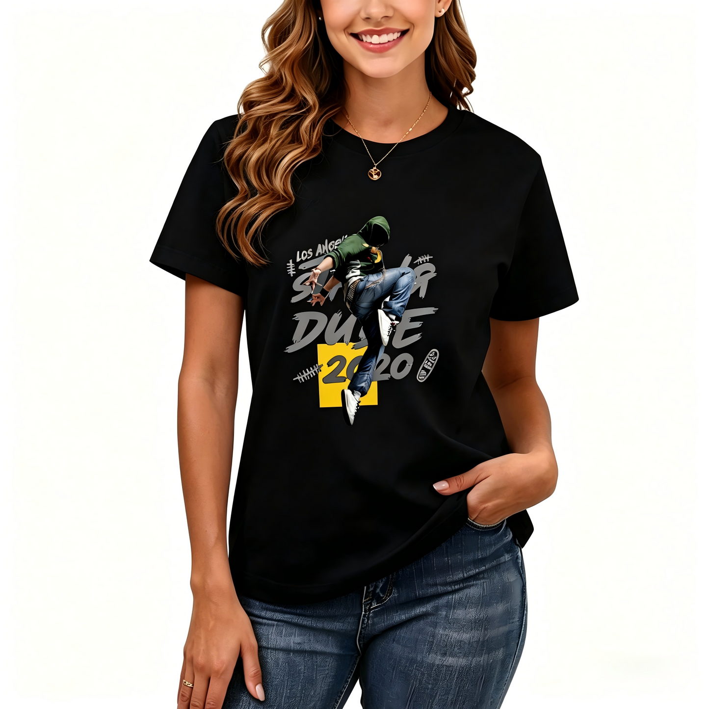 Women's Loose Fit Printed T-shirt | 200GSM Soft Breathable Cotton, Trendy Pattern for Daily & Outdoor Use 133