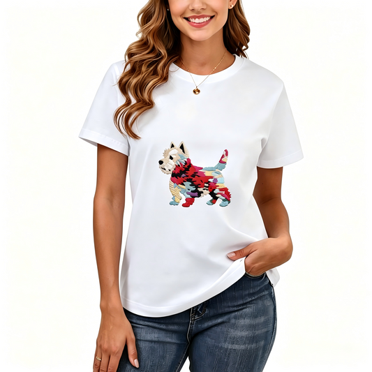 Women's Loose Fit Printed T-shirt | 200GSM Soft Breathable Cotton, Trendy Pattern for Daily & Outdoor Use 134