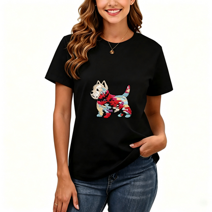 Women's Loose Fit Printed T-shirt | 200GSM Soft Breathable Cotton, Trendy Pattern for Daily & Outdoor Use 134