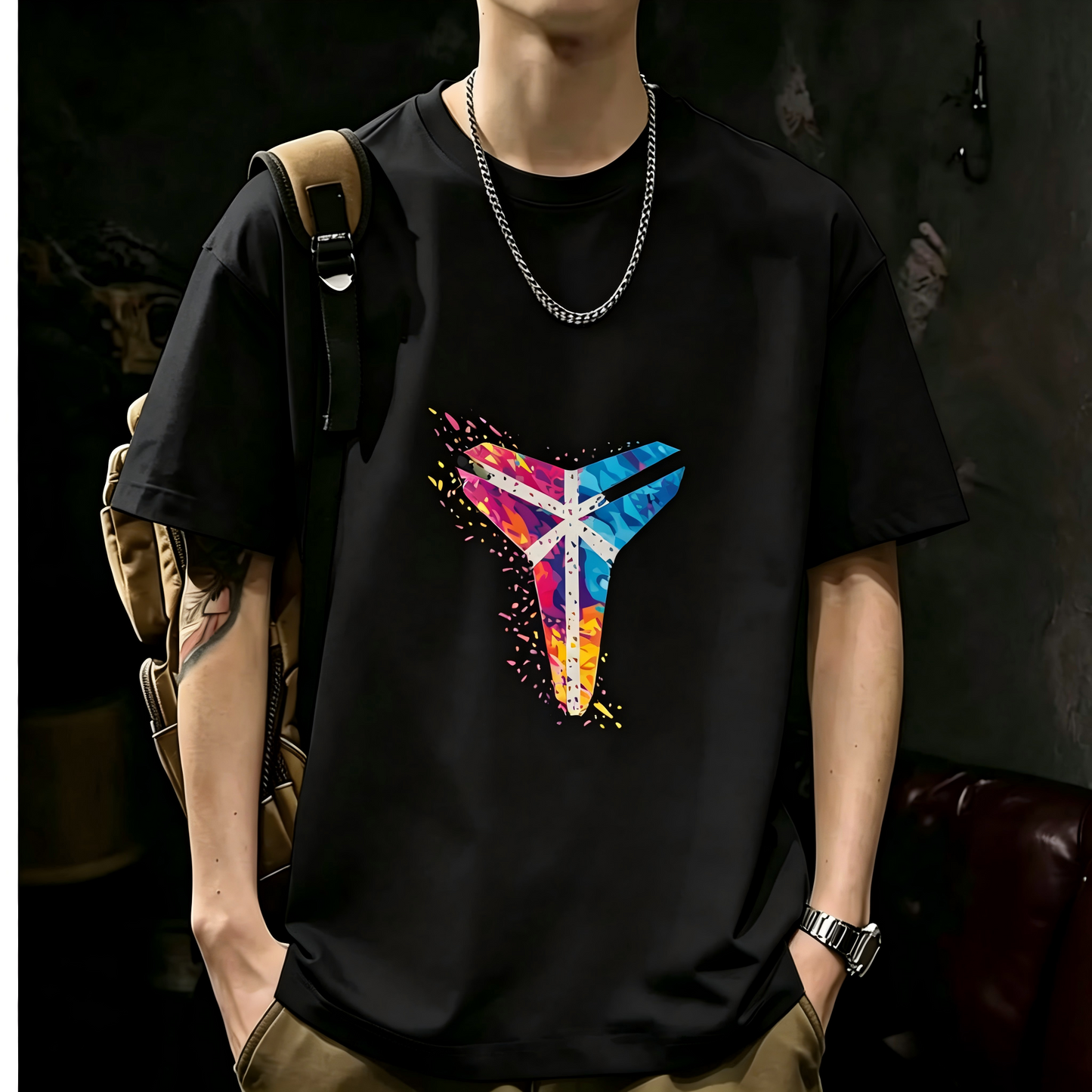 Unisex Casual Short Sleeve | 200GSM Heavyweight Cotton Printed Crew Neck Tee 082