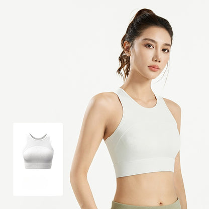 New Women's Yoga Tank Top with Built-in Pads - High Support Sports Bra, Breathable Workout Activewear for Running & Fitness