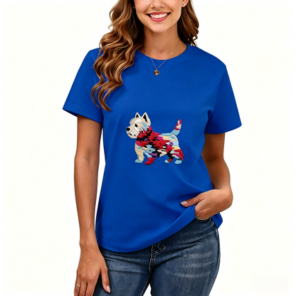 Women's Loose Fit Printed T-shirt | 200GSM Soft Breathable Cotton, Trendy Pattern for Daily & Outdoor Use 134