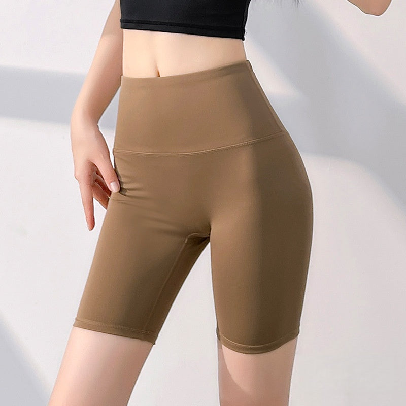 Women's No Camel Toe Yoga Shorts, High Waist Butt Lifting Five-Pocket Length Pants, Naked Feeling Workout Shorts
