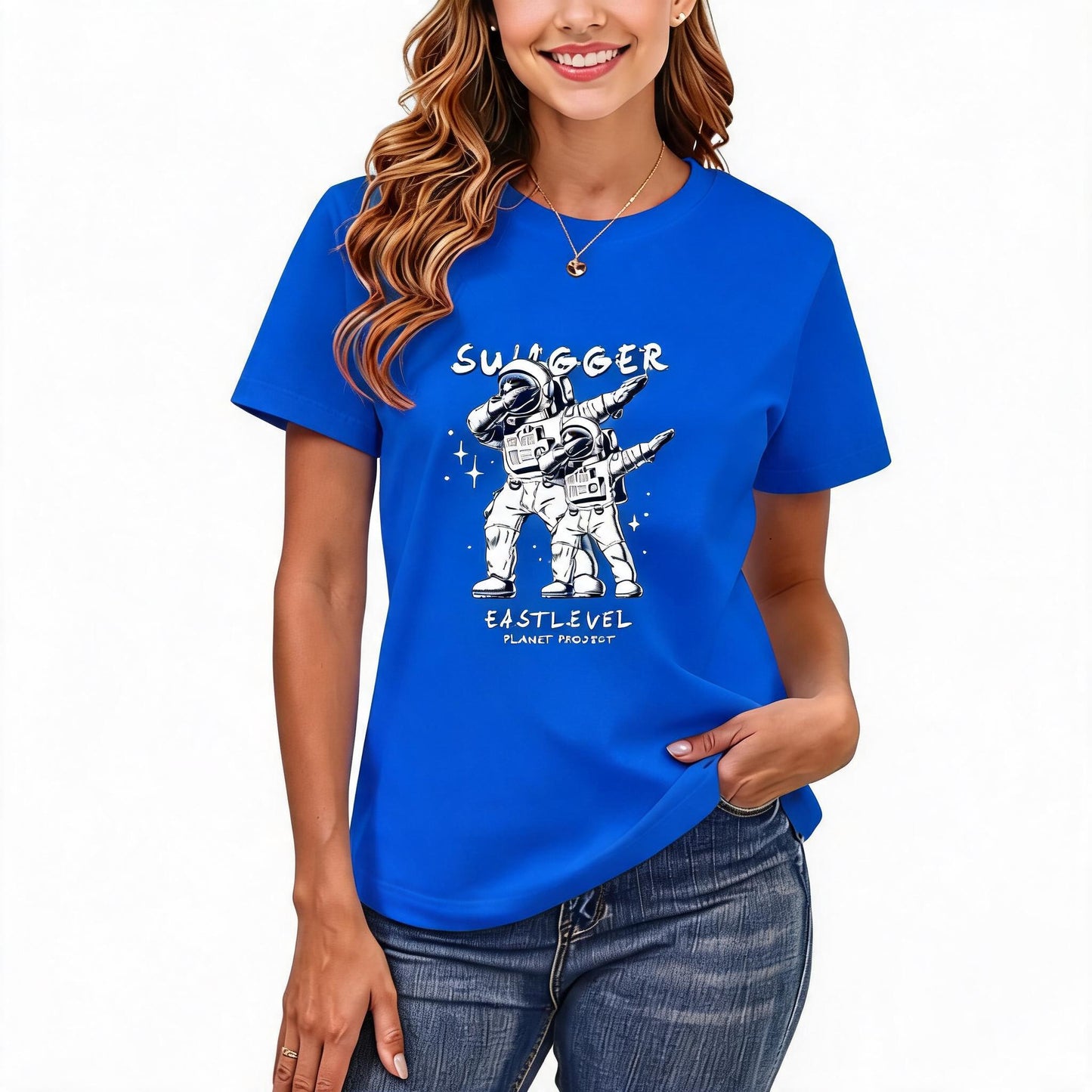 Women's Loose Fit Printed T-shirt | 200GSM Soft Breathable Cotton, Trendy Pattern for Daily & Outdoor Use 124