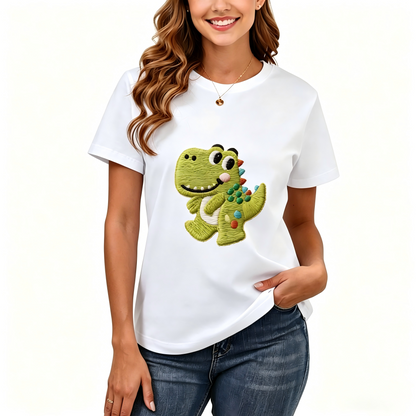 Women's Loose Fit Printed T-shirt | 200GSM Soft Breathable Cotton, Trendy Pattern for Daily & Outdoor Use 135