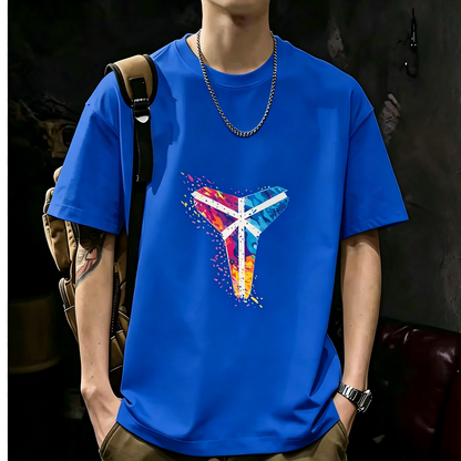 Unisex Casual Short Sleeve | 200GSM Heavyweight Cotton Printed Crew Neck Tee 082