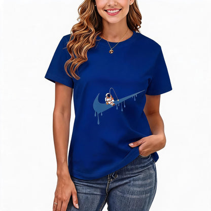 Women's Loose Fit Printed T-shirt | 200GSM Soft Breathable Cotton, Trendy Pattern for Daily & Outdoor Use 119