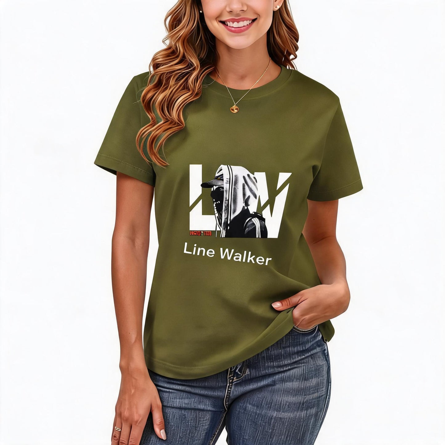 Women's Loose Fit Printed T-shirt | 200GSM Soft Breathable Cotton, Trendy Pattern for Daily & Outdoor Use 122