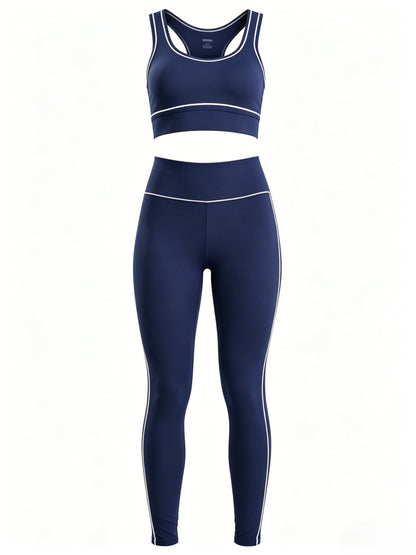 Women's 2 Piece Yoga Set – Sexy Back Sports Bra, High Waist Tummy Control Hip Lifting Leggings, Stretch Fitness Outfits