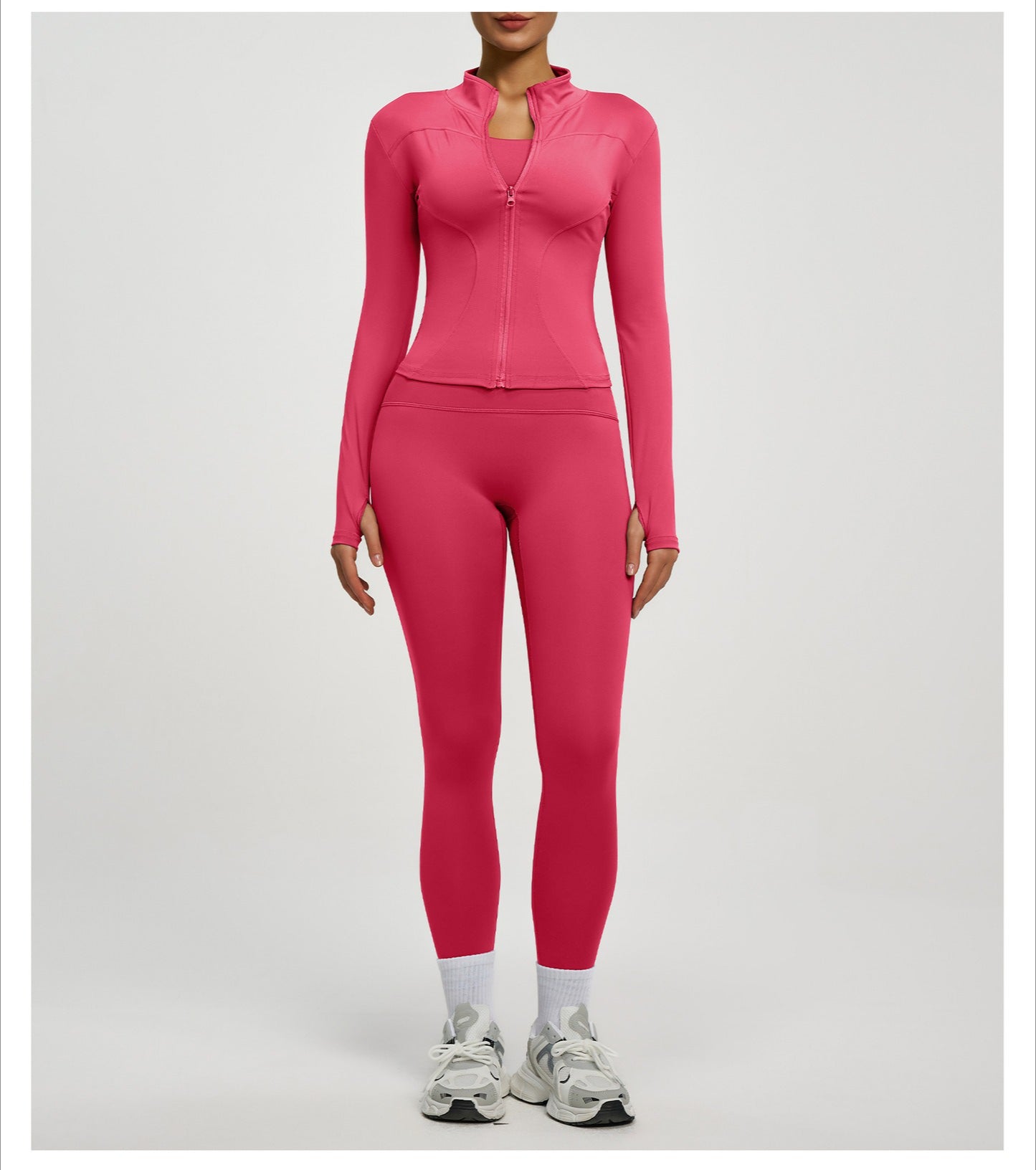 Women’s Zipper Yoga Jacket, Long Sleeve Sports Top for Running & Fitness Training