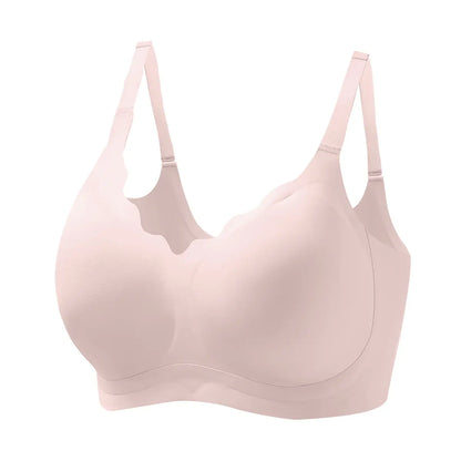 Vrcomfy Women’s Wireless Seamless T-Shirt Bra, Full Coverage Plunge Soft Comfort Everyday Bra, Plus Size Friendly Minimalist Intimates