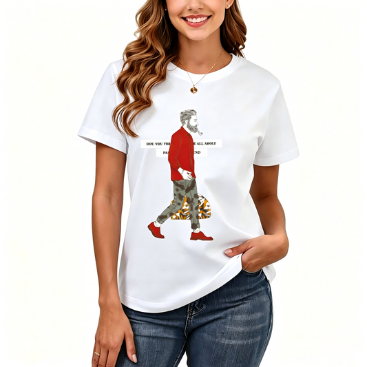 Women's Loose Fit Printed T-shirt | 200GSM Soft Breathable Cotton, Trendy Pattern for Daily & Outdoor Use 126