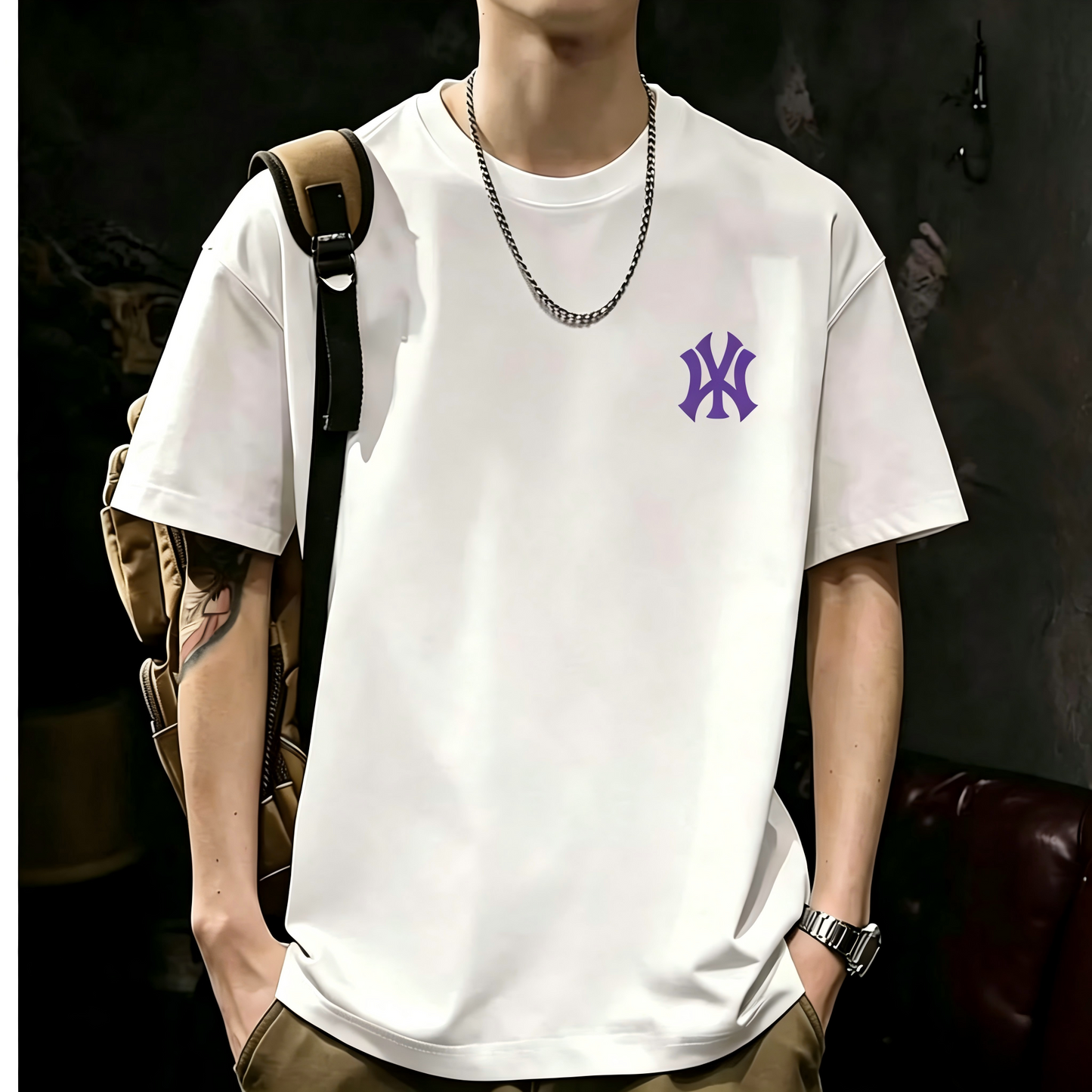 Unisex Casual Short Sleeve | 200GSM Heavyweight Cotton Printed Crew Neck Tee 071
