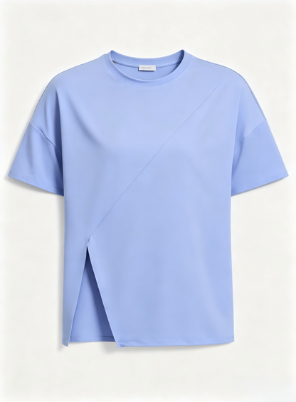 New Women's Split Hem Loose Long Sleeve Yoga Top, Casual Yoga Shirt for Running, Training & Fitness