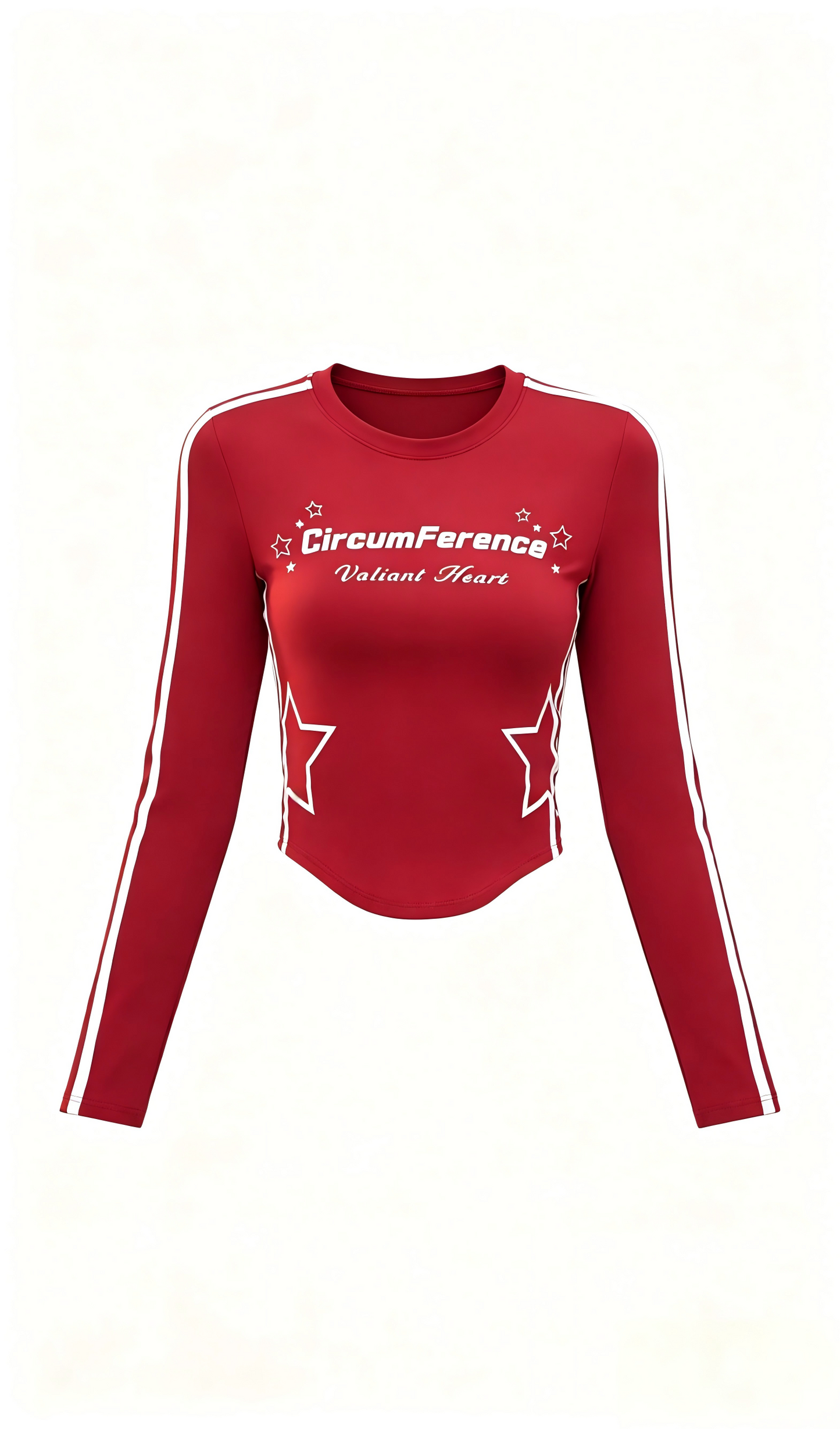 Women’s Ribbon Printed Crew Neck Long Sleeve Athletic Top, American Retro Ultra Soft Plush High Stretch Sports T-Shirt