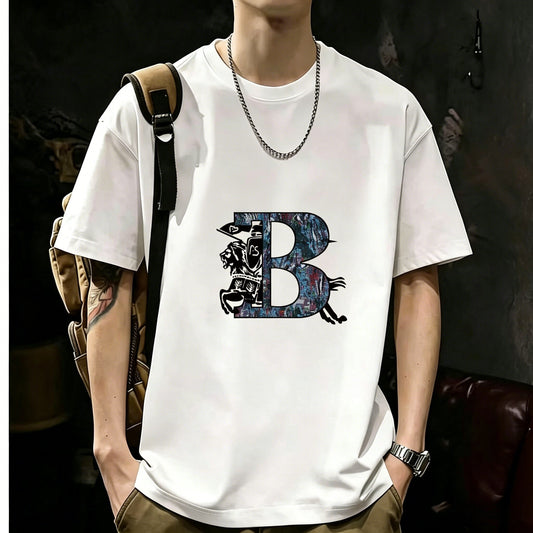 200GSM Heavyweight Printed Cotton Crew Neck T-Shirt | Unisex Basic Casual Tee 085