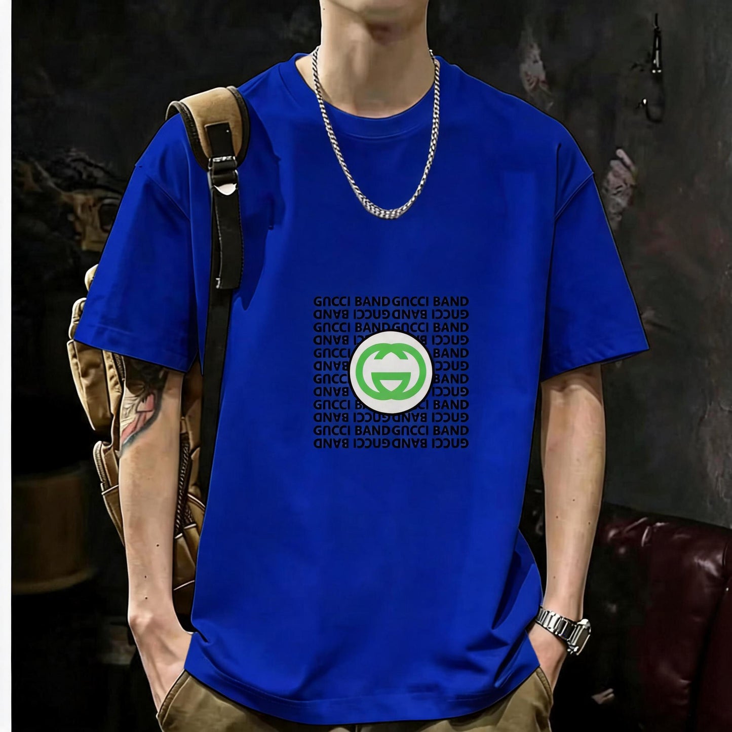 Unisex Casual Short Sleeve | 200GSM Heavyweight Cotton Printed Crew Neck Tee 066