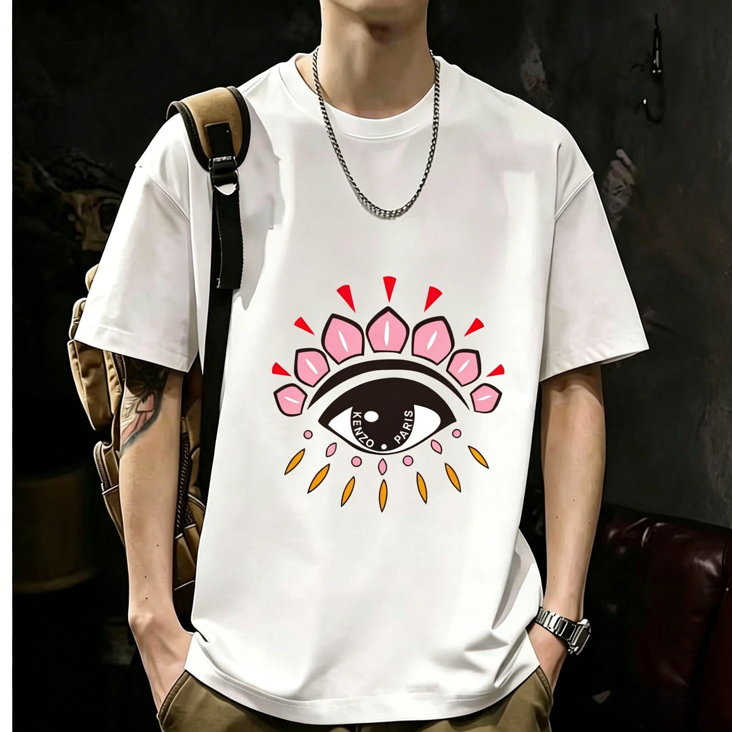 200GSM Heavyweight Printed Cotton Crew Neck T-Shirt | Unisex Basic Casual Tee 089